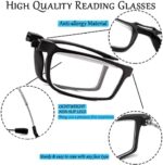 Viseng anti-blue light folding reading glasses for men and women with telescopic rod portable fashion ultra-light leather case +2.0 (Black)