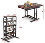 Extendable Dining Table Convertible 2 in 1 Shelf to Table with Metal Frame Industrial and Rustic Style for Small Spaces, Kitchen & Dining Room