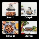 Non-Toxic Air Fryer, Ninja Crispi Air Fryer, Microwave, Freezer & Dishwasher Safe, Non Toxic Glass Portable Cooking System, 4 QT & 6 Cup Glass Containers with Storage Lids, Easy Meals, Air Fry, Bake, Stone,