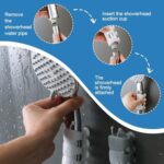 Silicone Shower Head Holder, 2024 New Universal Relocatable Shower Head Suction Cup Holder, Adjustable Shower Holder for Bathroom Non Drilling (White 1)