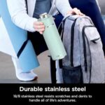 Ninja Thirsti 18oz Travel Water Bottle, For Carbonated Sparkling Drinks, Colder and Fizzier Longer, Leak Proof, 24 Hrs Cold, Dishwasher Safe, Stainless Steel Insulated Tumbler, Seafoam Blue, DW1801MT