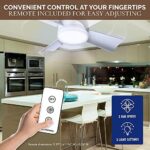 Bell+Howell Socket Fan Cool Light Deluxe with 2 Socket Extenders – Ceiling Fans with LED Lights and Remote Control, Replacement for Lightbulb - Bedroom, Kitchen, Living Room,1000 Lumens / 5000 Kelvins