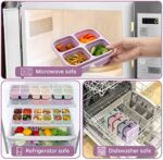 5 Pack Bento Lunch Box,4 Compartment Snack Containers,Divided Snack Box,Meal Prep Lunch Containers FOR Kids/Toddle/Adults,Food Storage Containers for School, Work and Travel