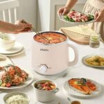 Dezin Electric Pot, 1.6L Ramen Cooker, Hot Pot Electric Stainless Steel, Multifunctional Electric Cooker for Egg, Pasta, Soup, Porridge, Oatmeal with Temperature Control and Keep Warm Function