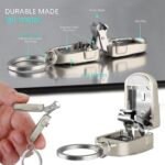 Portable Nail Clippers Compact Collapsible Keychain Nail Clipper with Case,Stainless Steel,Mini,Champagne