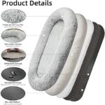 Large Dog Bed 75" L * 50" W * 14" Th Dog Beds for Large Dogs Giant Dog Bed Human Size Dog Bed for People 30D Sponge Bean Bag Bed Detachable Grey
