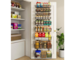 9-Tier Over The Door Pantry Organizer, Pantry Storage and Organization, Black Metal Hanging Spice Rack Seasoning Shelves Door, Wall Mount for Home & Kitchen, Laundry Room Bathroom Organization
