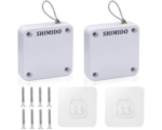 SHIMIDO Upgraded Punch-Free 1000g Automatic Screen Door Closer, Storm Door Closer, Sliding Screen Auto Door Closer with Steel Drawstring for Bathroom, Bedroom, Studyroom, etc.（2 Pack White）