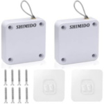 SHIMIDO Upgraded Punch-Free 1000g Automatic Screen Door Closer, Storm Door Closer, Sliding Screen Auto Door Closer with Steel Drawstring for Bathroom, Bedroom, Studyroom, etc.（2 Pack White）