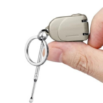 Portable Nail Clippers Compact Collapsible Keychain Nail Clipper with Case,Stainless Steel,Mini,Champagne