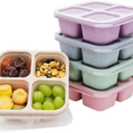 5 Pack Bento Lunch Box,4 Compartment Snack Containers,Divided Snack Box,Meal Prep Lunch Containers FOR Kids/Toddle/Adults,Food Storage Containers for School, Work and Travel