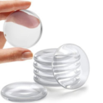 Strongest Home Wall & Door Handle Stopper 2" Set. 6 Pieces of Clear Rubber Door Knob, Round Wall Shield Cushion, Quiet Wall Protector for Door Handle, Guard Door Bumper Silencer Self - Adhesive