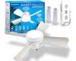 Bell+Howell Socket Fan Cool Light Deluxe with 2 Socket Extenders – Ceiling Fans with LED Lights and Remote Control, Replacement for Lightbulb - Bedroom, Kitchen, Living Room,1000 Lumens / 5000 Kelvins