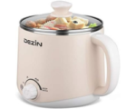 Dezin Electric Pot, 1.6L Ramen Cooker, Hot Pot Electric Stainless Steel, Multifunctional Electric Cooker for Egg, Pasta, Soup, Porridge, Oatmeal with Temperature Control and Keep Warm Function