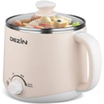 Dezin Electric Pot, 1.6L Ramen Cooker, Hot Pot Electric Stainless Steel, Multifunctional Electric Cooker for Egg, Pasta, Soup, Porridge, Oatmeal with Temperature Control and Keep Warm Function