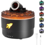 New Creative Cannon Blast Aroma Humidifier with Colorful LED Light, 2 Spray Modes Humidifier Diffuser with Timer, 280ML Aroma Humidifier, Creative Turret Color Crack Aromatherapy Humidifier (Black)