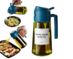 TrendPlain - Original 16oz/470ml Olive Oil Dispenser Bottle for Kitchen Gadgets and Air Fryer Accessories - Olive Oil Sprayer for Cooking w/Stickers (Light Blockage) - Navy