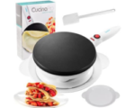 CucinaPro Cordless Crepe Maker- FREE Recipe Guide, NonStick Dipping Plate plus Electric Base & Batter Spatula, Portable Compact Baker, Homemade Morning Breakfast or Dessert Treat, Kitchen Essential