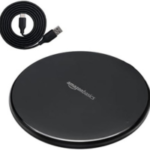 Amazon Basics 15W Qi Certified Wireless Phone Charger Pad, Fast Charging Pad for iPhone 16/15/14/13/12/11/X, Samsung and More, with USB Cable, Black