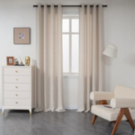 Mrs Awesome Iris Collection Washed Linen Flax Custom Curtains Room Darkening Blackout Window Drapery Customizable Sizes & Colors, Single Panel