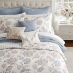 Levtex Home - Selesta Blue Quilt Set - Twin Quilt and One Standard Sham - Floral - Blue Taupe Grey - Quilt (68x86in.) and Sham (20x26in.) - Reversible - Cotton, amazon trending products, top ten amazon store in pakistan, USA Amazon Product, products