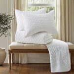 Levtex Home - Ballou Quilt Set - Full/Queen Quilt and Two Standard Shams - Bordered - Bright White - Quilt (88x92in.) and Shams (20x26in.) - Reversible - Cotton, buy to online, amazon products