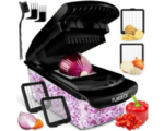 Fullstar Vegetable Chopper and Spiralizer - Food Chopper with Container, Fruit Slicer, Kitchen Gadgets & Accessories, Home Essentials (2 in 1, Black)