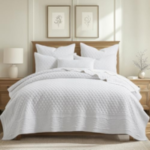 Levtex Home - Ballou Quilt Set - Full/Queen Quilt and Two Standard Shams - Bordered - Bright White - Quilt (88x92in.) and Shams (20x26in.) - Reversible - Cotton, buy to online, amazon products