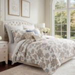 Levtex Home - Selesta Blue Quilt Set - Twin Quilt and One Standard Sham - Floral - Blue Taupe Grey - Quilt (68x86in.) and Sham (20x26in.) - Reversible - Cotton, amazon trending products, top ten amazon store in pakistan, USA Amazon Product, products
