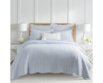 Levtex Home - Martha Stripe Quilt Set - Full/Queen Quilt and Two Standard Shams - Stripe - Blue White - Quilt (88x92in.) and Shams (20x26in.) - Reversible - Cotton, amazon trends, trending products of ecommerce, ecommerce, USA ecommerce market, UK
