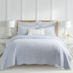 Levtex Home - Martha Stripe Quilt Set - Full/Queen Quilt and Two Standard Shams - Stripe - Blue White - Quilt (88x92in.) and Shams (20x26in.) - Reversible - Cotton, amazon trends, trending products of ecommerce, ecommerce, USA ecommerce market, UK