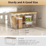Delamu 2 Set Pantry organizers and Storage, kitchen organizers and storage with Bamboo Top, Stackable Kitchen Pantry bin for Onion,Potato,Fruits,Produce,Vegetable