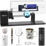 Official Creality Rotary Kit Pro, Laser Rotary Roller 4 in 1 Multi-Function Engraving Accessories for Laser Engraver, Jaw Chuck Rotary for Engraving Cylindrical Objects, Wine glass, Baseball Bat, Ring